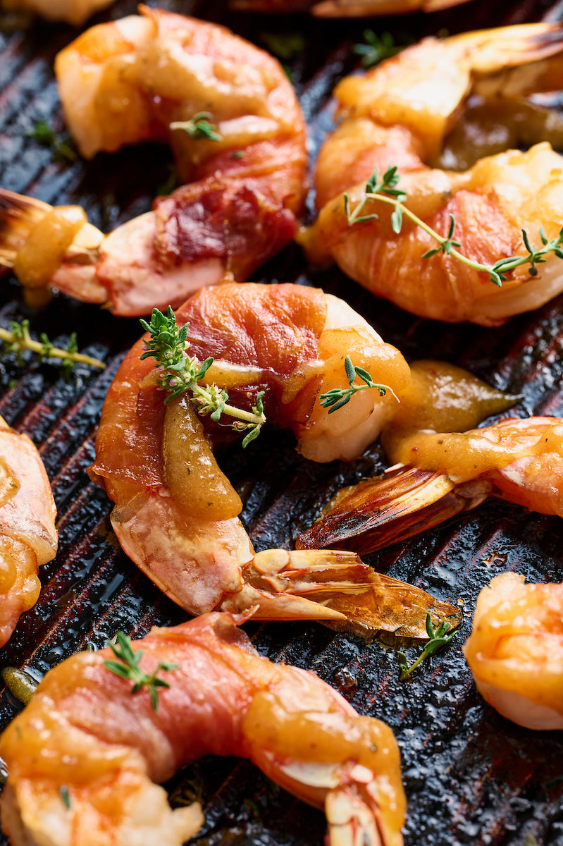 Prosciutto Wrapped Shrimp with Bourbon Honey Mustard Sauce