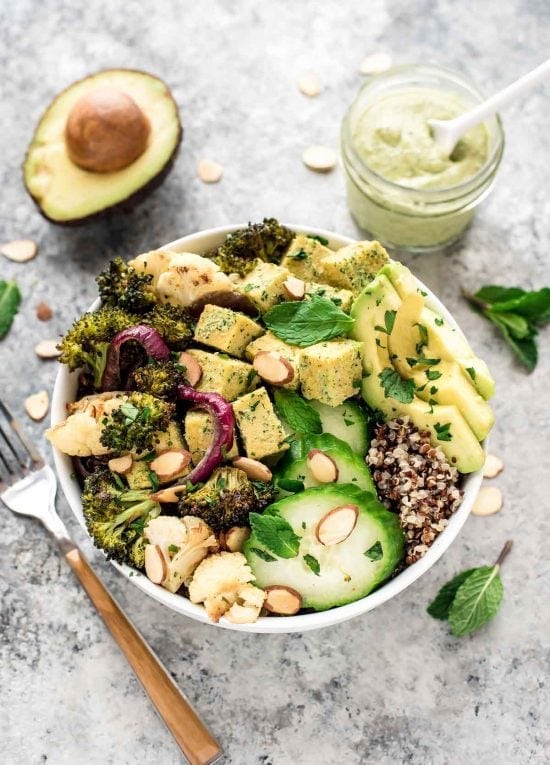 Buddha Bowl with Veggies and Tahini Dressing