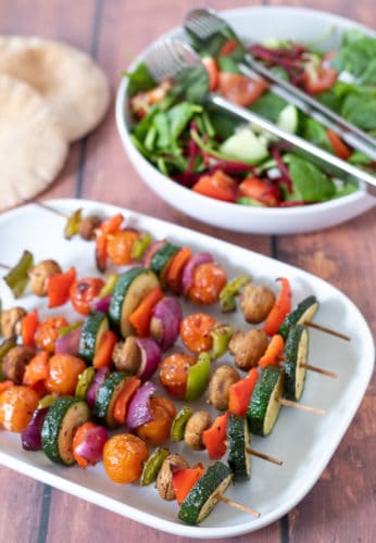 These grilled vegetable skewers can be made all year round