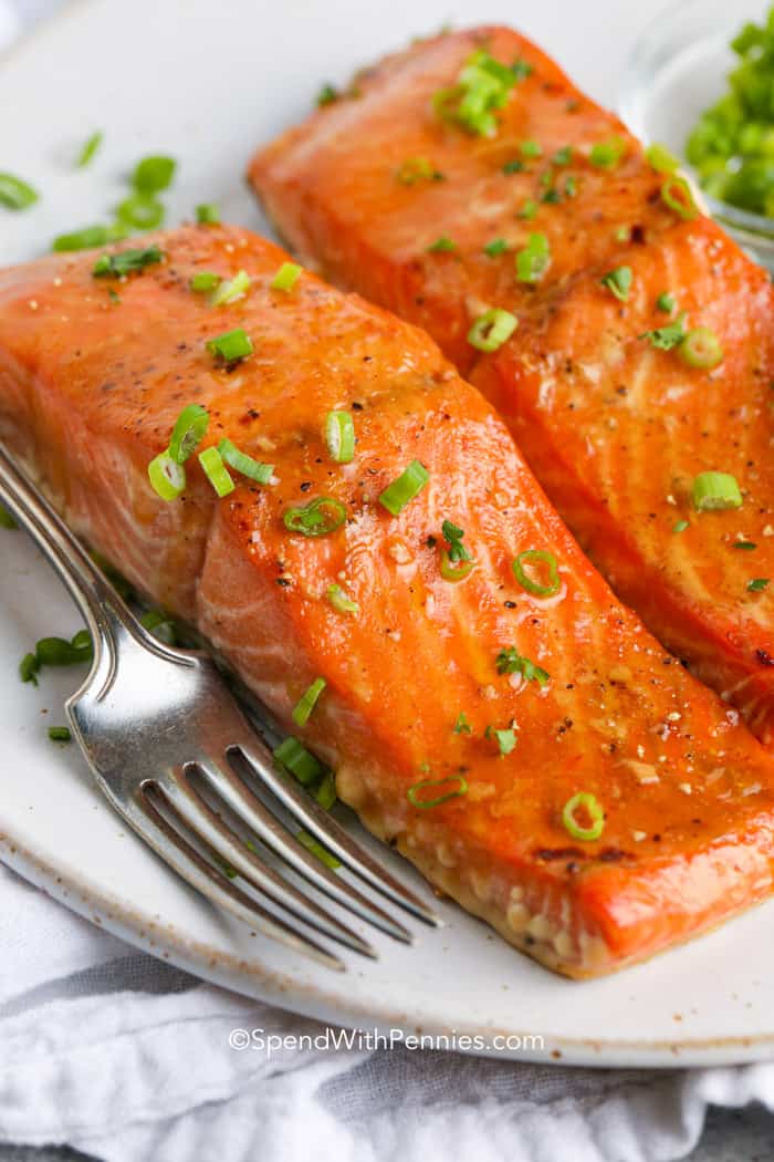 Baked Salmon Fillets {with a Ginger Orange Marinade}