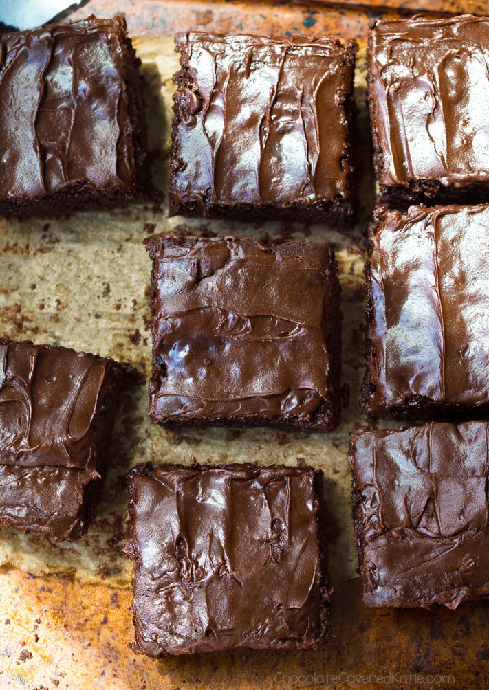 Prepare to fall head-over-heels in love with these ooey gooey rich dark chocolate chickpea brownies.
