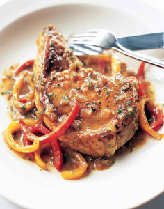Pork chops with vinegar and sweet peppers makes a simple, healthy weeknight dinner