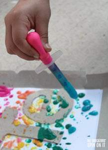 Drip Painting Rainbow Name Activity