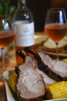 Garlic and Herb-Rubbed Standing Pork Rib Roast + Château Laulerie Bergerac Rosé 2020 #Winophiles