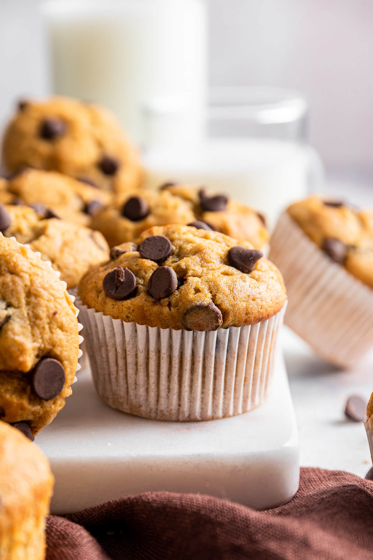 Tahini Chocolate Chip Banana Muffins