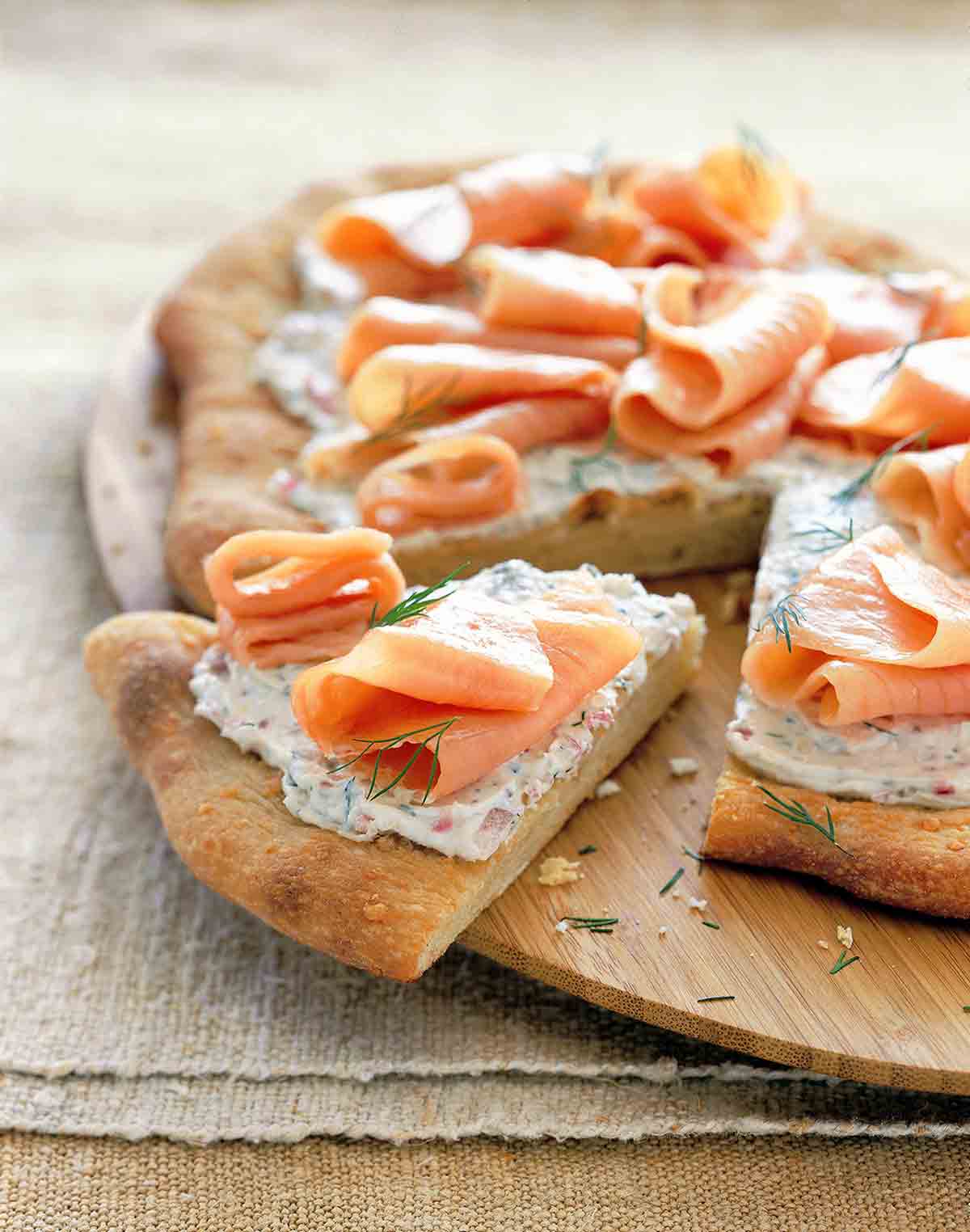 Smoked Salmon Pizza with Red Onion