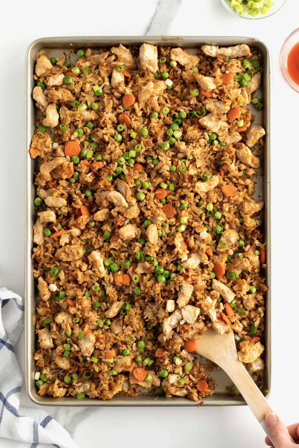 Sheet Pan Chicken Fried Rice