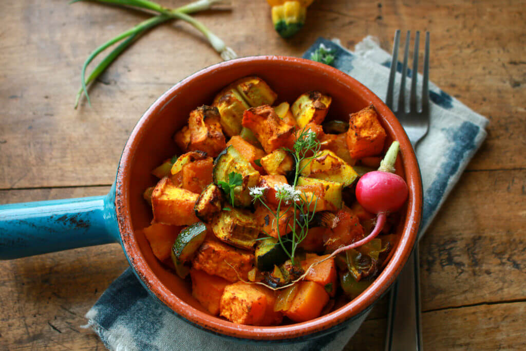 Sweet Potato Home Fries with Zucchini