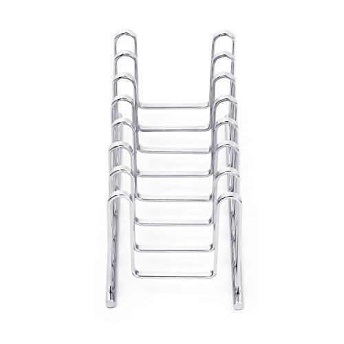 Mallize Compact Dish Drying Rack Holder, Cupboard 7 Slot Plate Storage Organizer, Silver