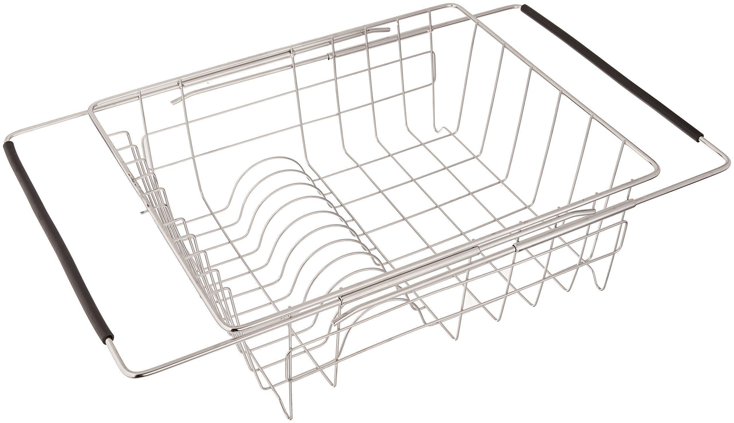 Just Manufacturing JEDD-1375115 Stainless Steel Adjustable In Sink Dish Rack with Extendable Arms