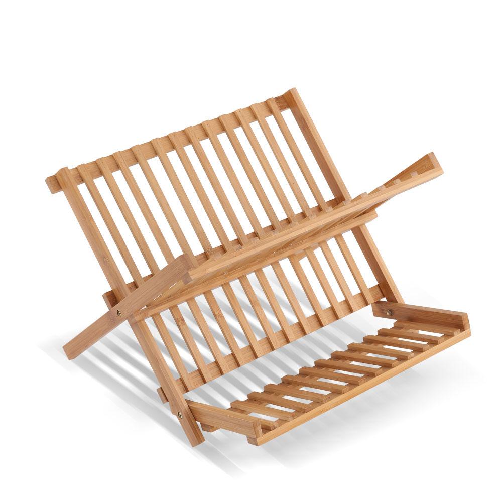 Artiss 2 Tier Bamboo Dish Rack