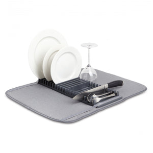 UDry Drying Dish Rack with Mat - Charcoal
