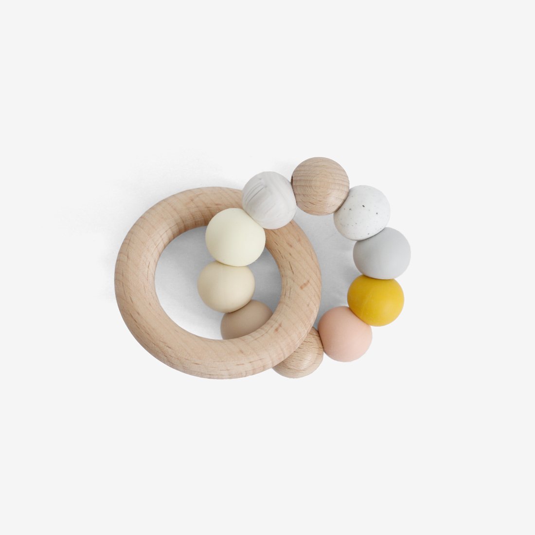 Silicone Bead + Wood Ring Teether - Melody
