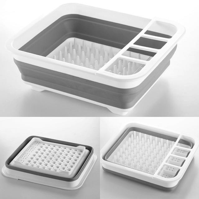 Foldable Dish Rack Kitchen Accessories Storage Holder